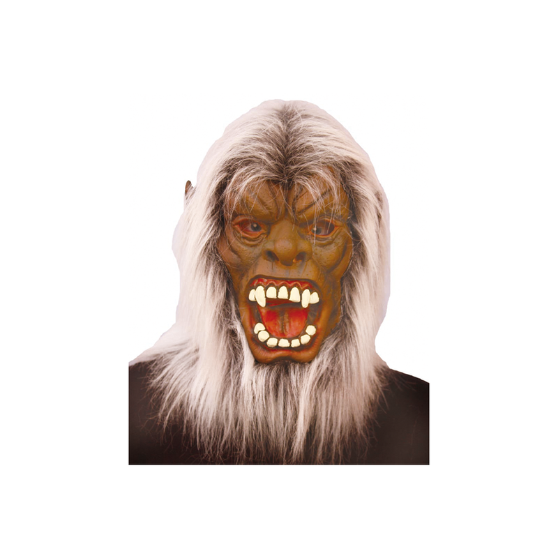 MASCARA LATEX GORILA SINIESTRO BLANCO