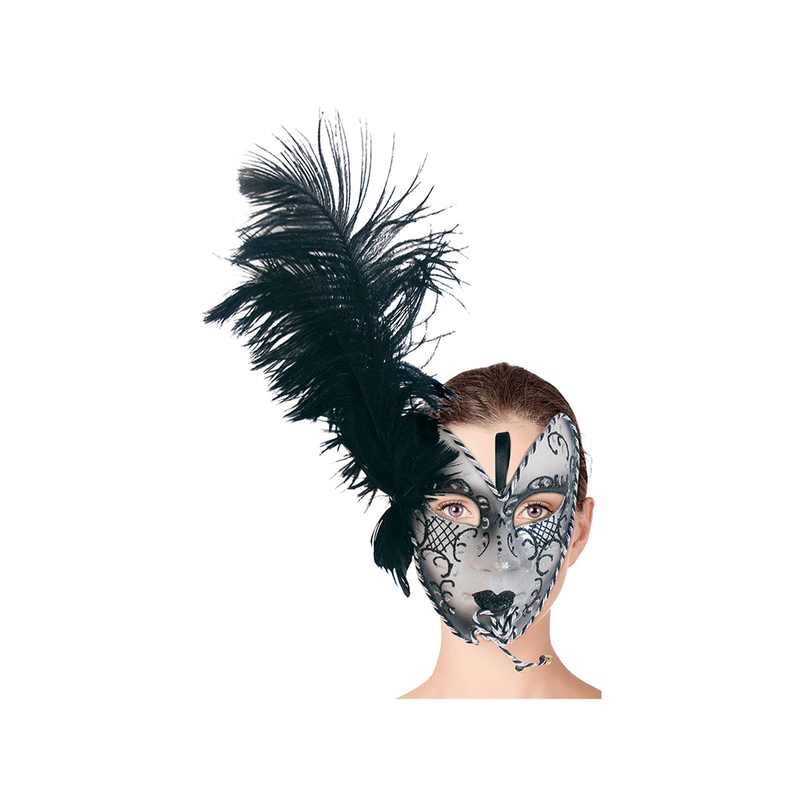 MASCARA RIGIDA PLUMA NEGRA