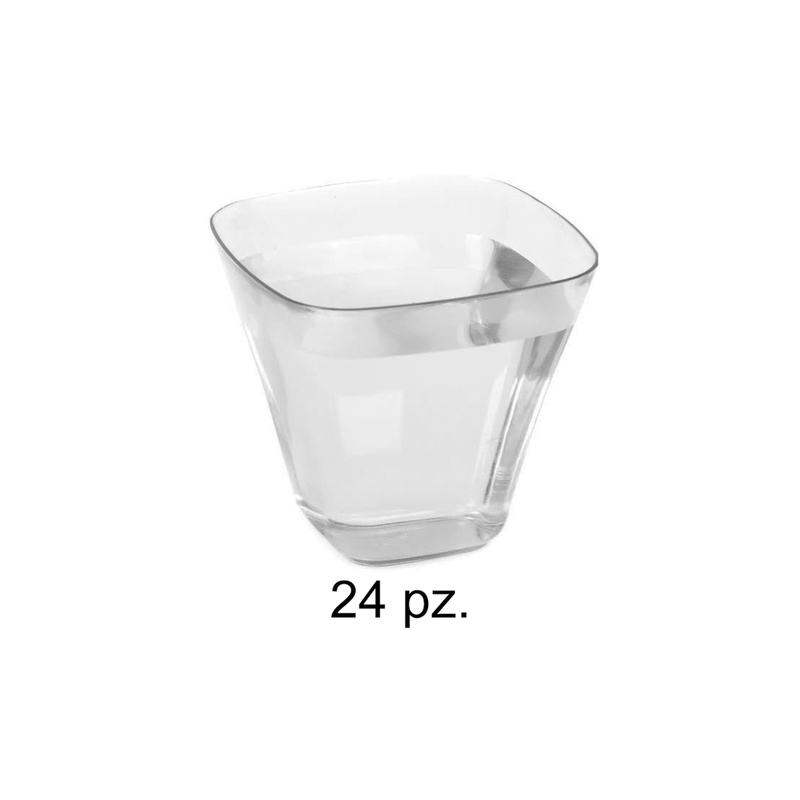 MINI VASO ACRILICO CUADRADO 24 PZ