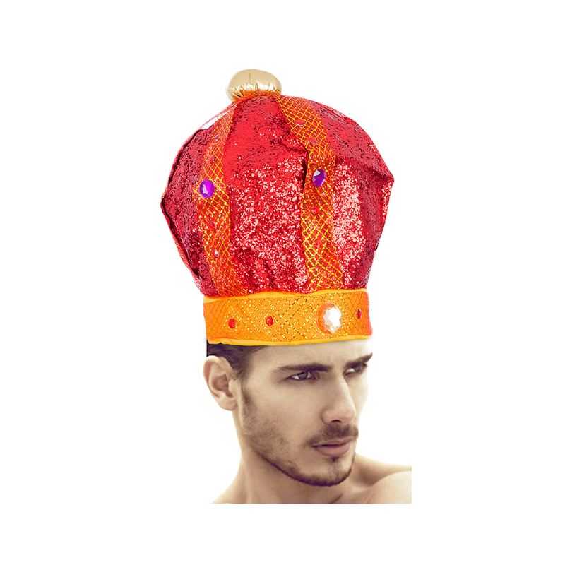 GORRO REY ESCARCHADO ROJO