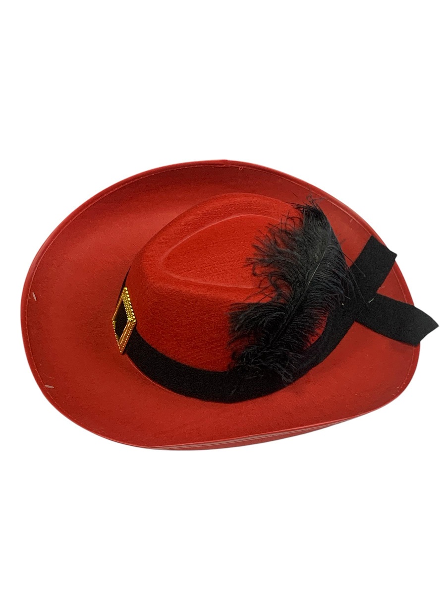 SOMBRERO GATO CON BOTAS ROJO