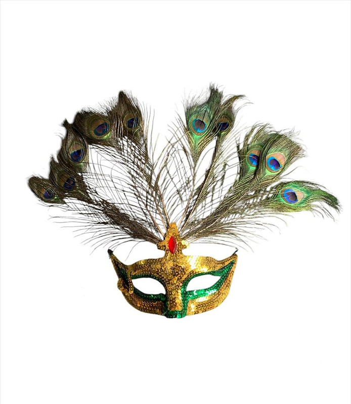 ANTIFAZ LENTEJUELA PLUMAS PAVO REAL T U