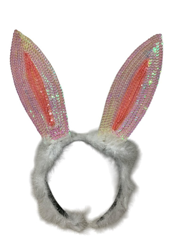 CINTILLO CONEJO CON LENTEJUELA Y MARABU