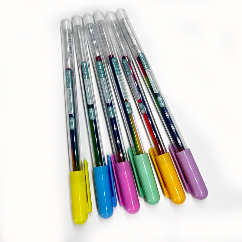 SET DE 6 BOLIGRAFOS GRADIENTES COLORES VARIOS