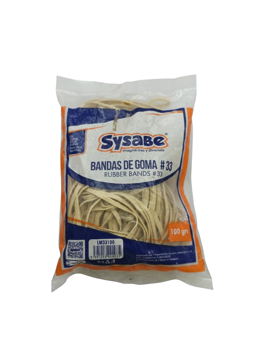 BANDAS DE GOMA SYSABE MARRON #33 100GR