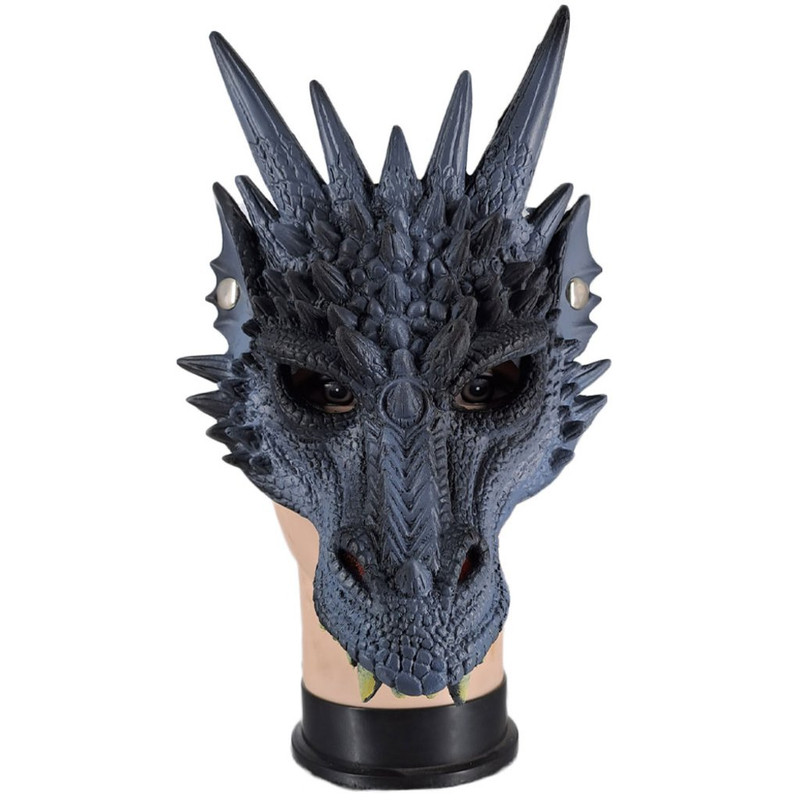 MASCARA MEDIA CARA DRAGON GRIS