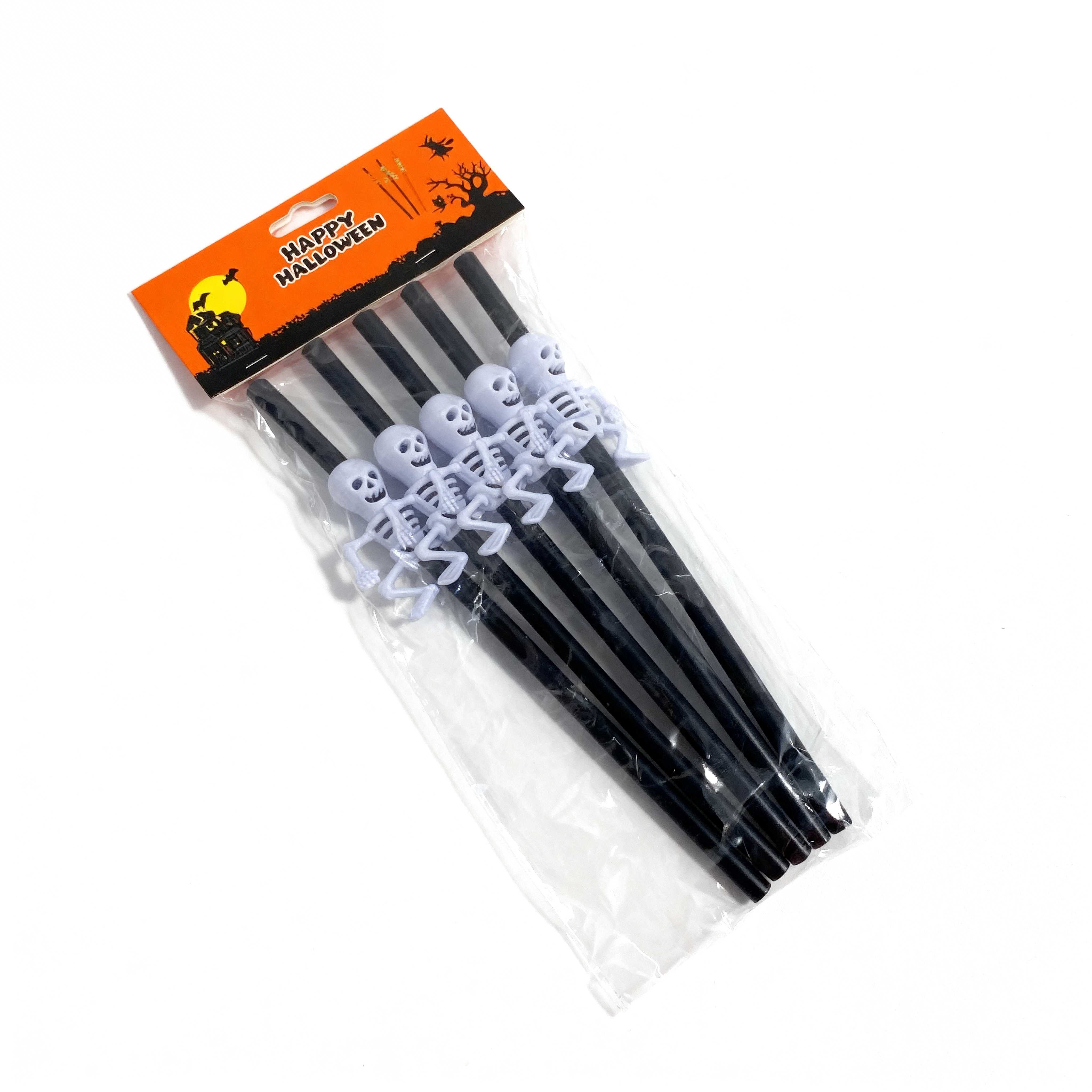 PITILLOS ESQUELETOS NEGRO/NARANJA