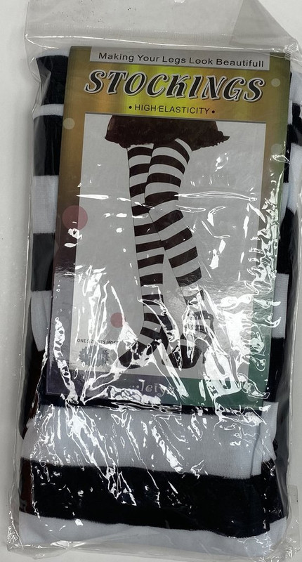 MEDIAS COMPLETAS DE RAYAS BLANCO Y NEGRO