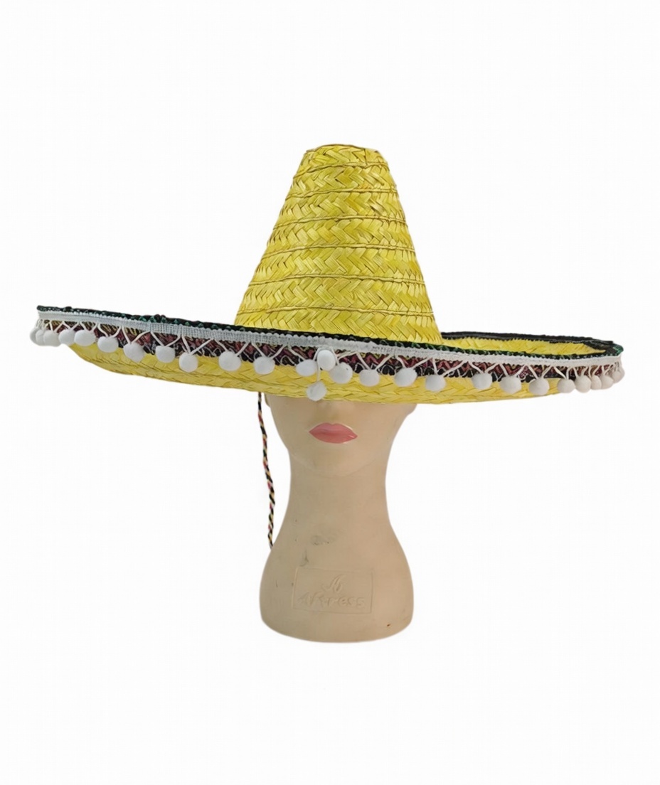 SOMBRERO MEXICANO CON POMPOM