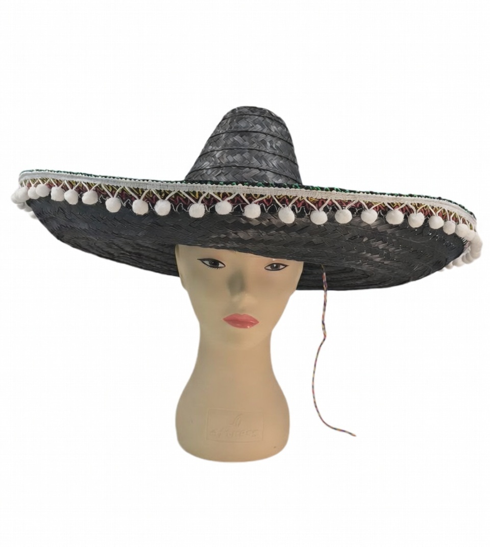 SOMBRERO MEXICANO CON POMPOM