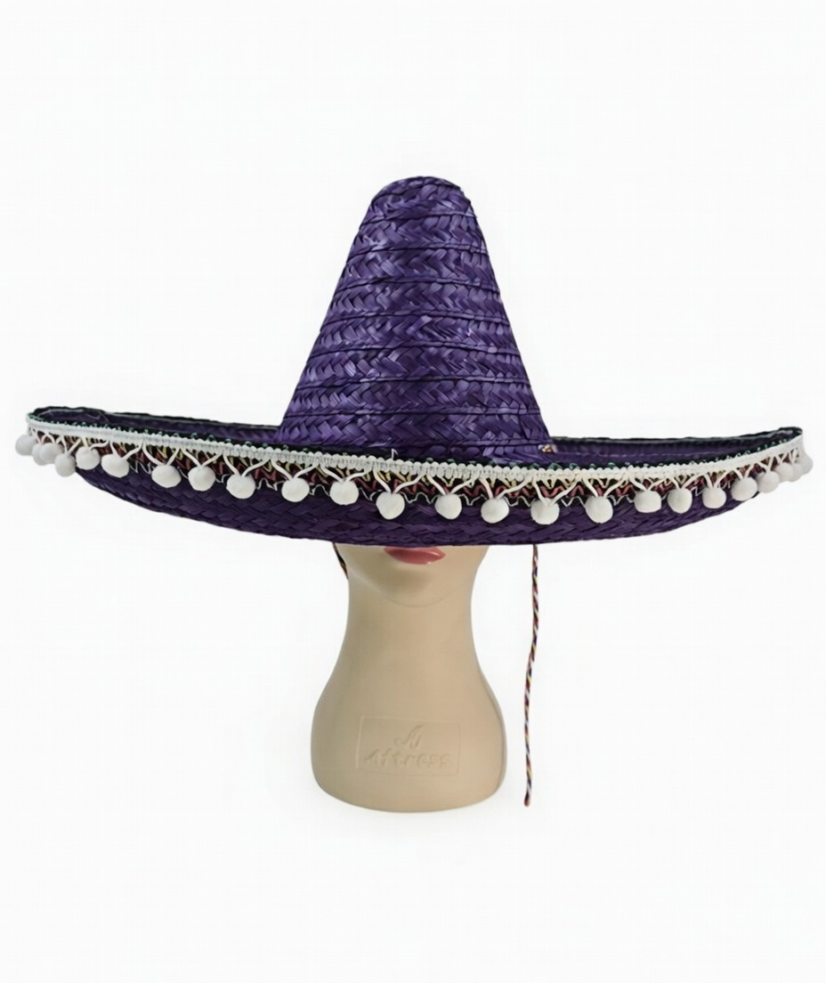 SOMBRERO MEXICANO CON POMPOM
