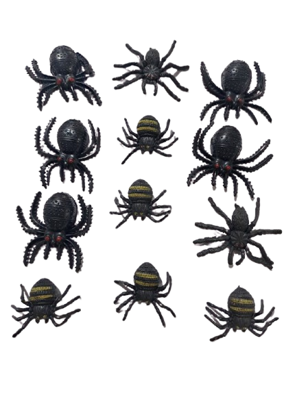 ARAÑAS NEGRAS SURTIDAS 12 UNID