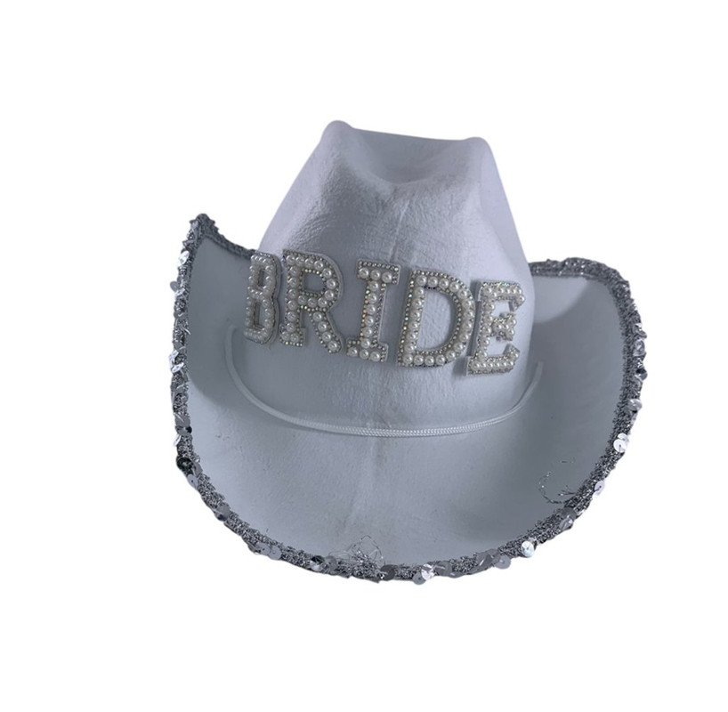 SOMBRERO VAQUERO 38*35 CM BRIDE BORDADO LENTEJUELA