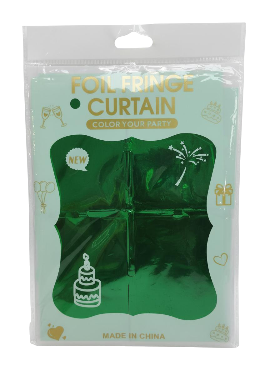 CORTINA DE CUADRO METALIZADA (VERDE)