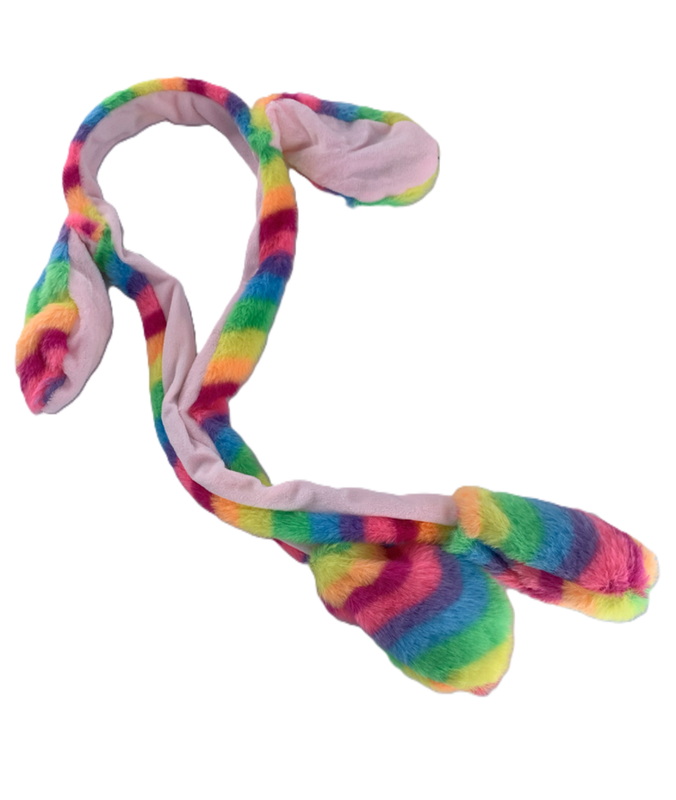 GORRO CON OREJAS MOVILES ARCOIRIS