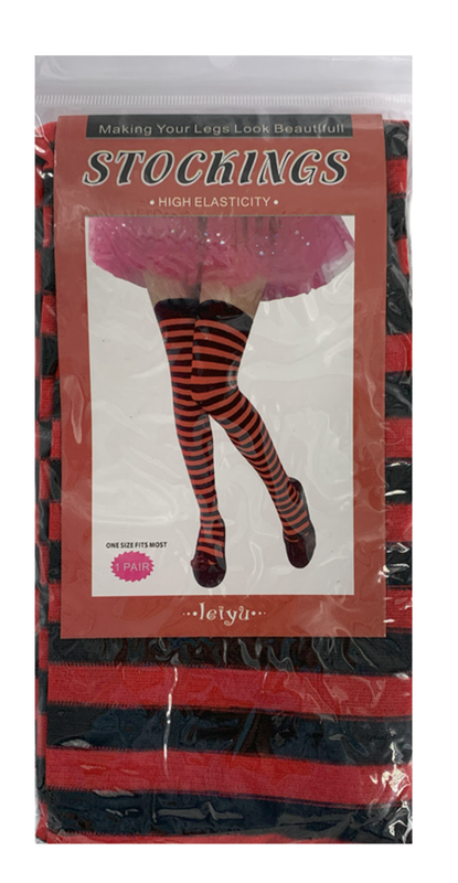 MEDIAS PANTY  RAYAS ROJAS Y NEGRAS