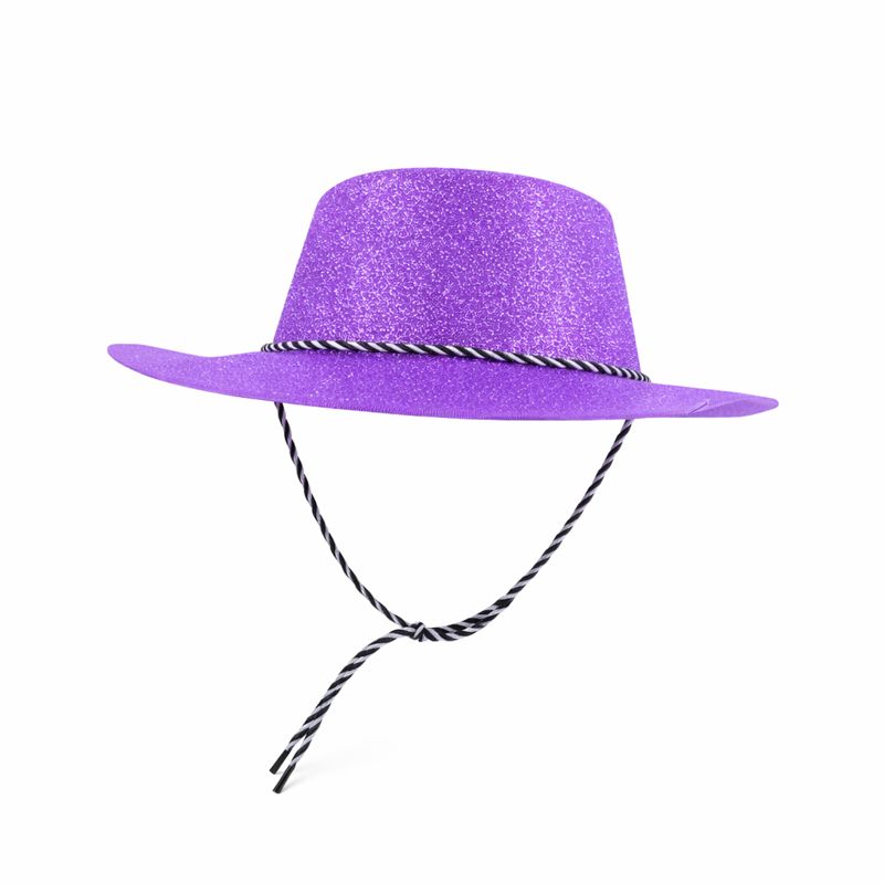SOMBRERO PLASTICO 34*28 CM ESCARCHADO VAQUERO