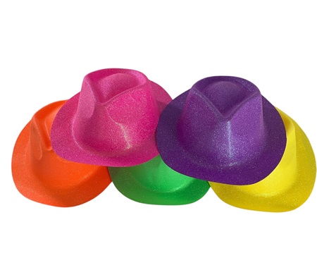 SOMBRERO PLASTICO 27*22*7 CM ESCARCHADO GANSGSTERS