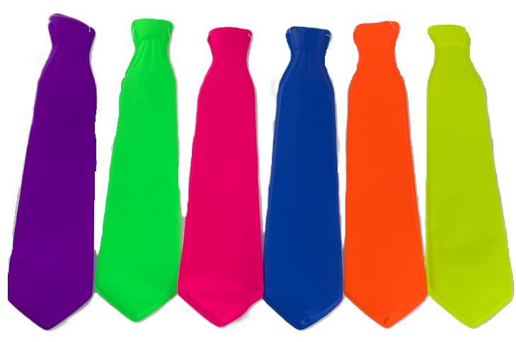 CORBATA GRANDE PLASTICO NEON UNICOLOR
