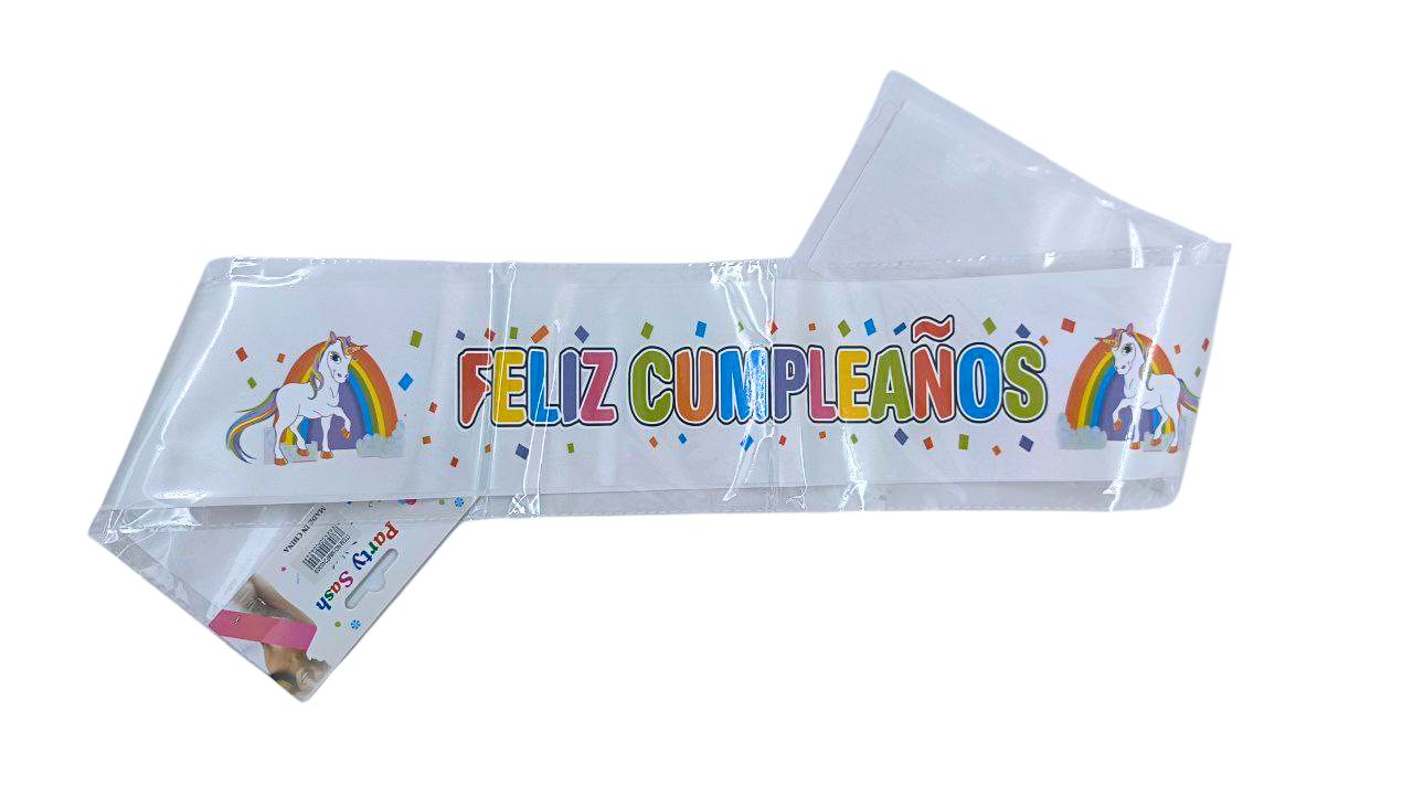 BANDA FELIZ CUMPLEANOS UNICORNIO
