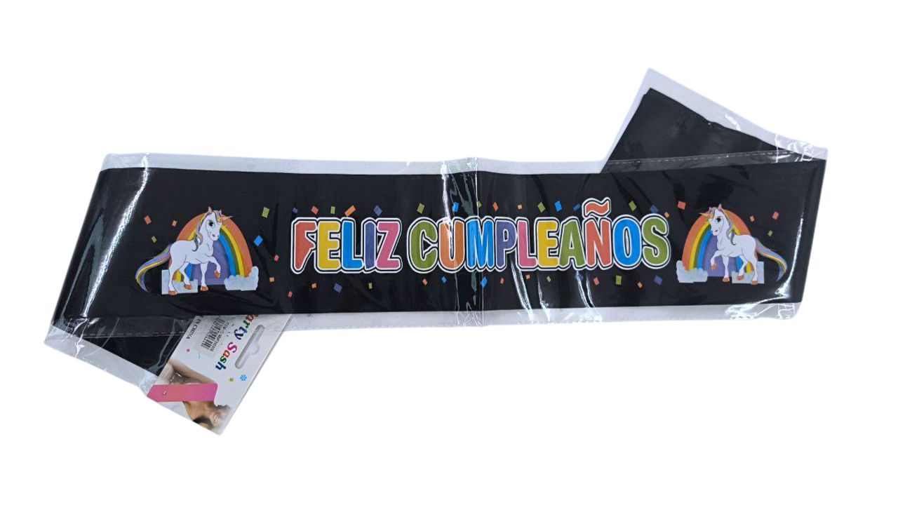 BANDA FELIZ CUMPLEANOS UNICORNIO