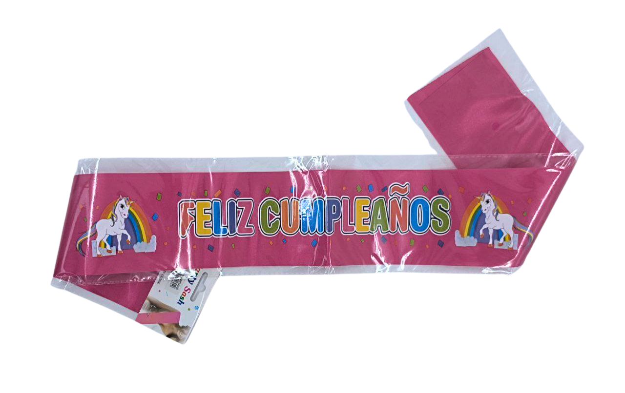 BANDA FELIZ CUMPLEANOS UNICORNIO