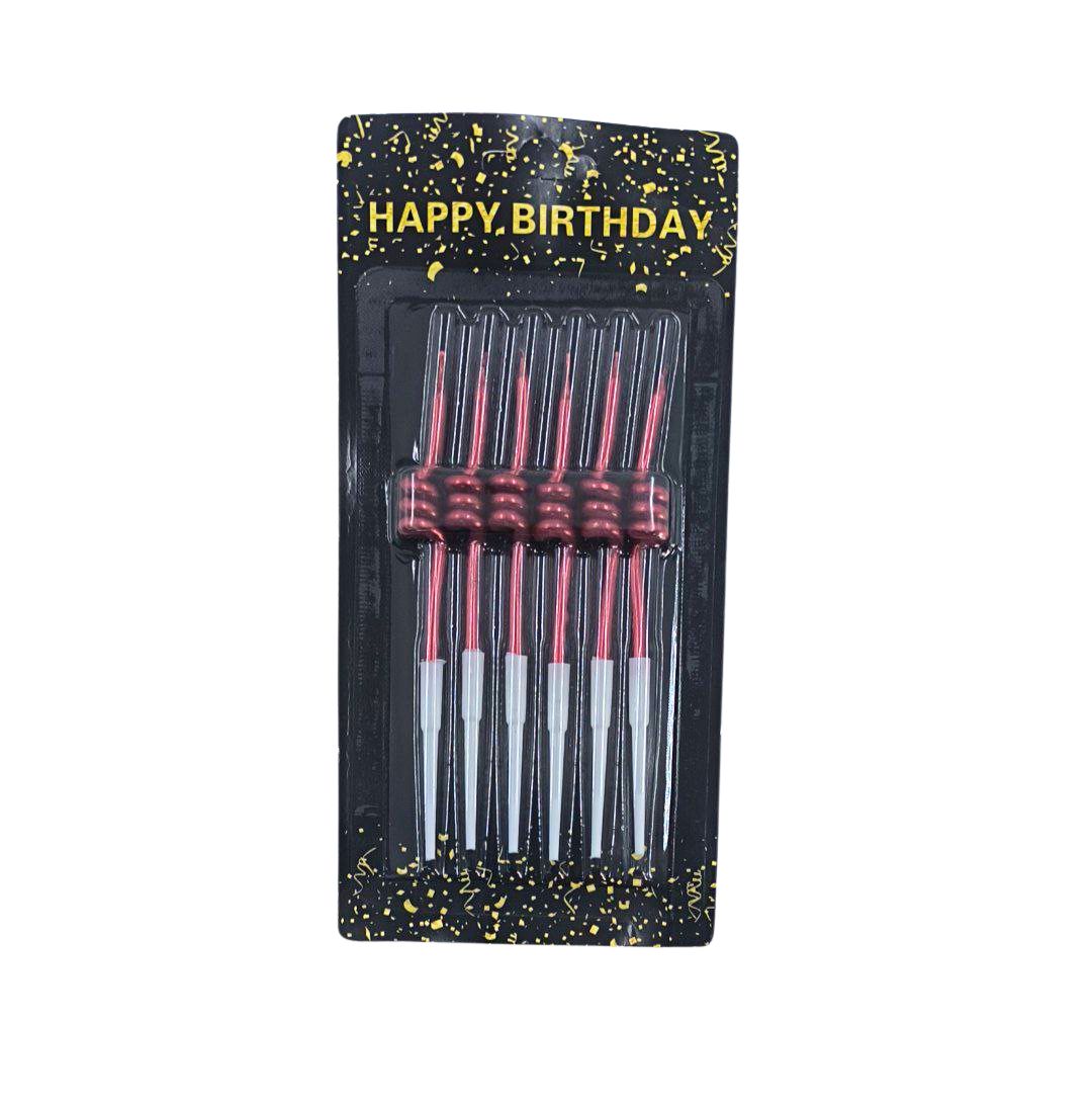 VELAS CUMPLEAÑOS METALIZADAS 6PZ