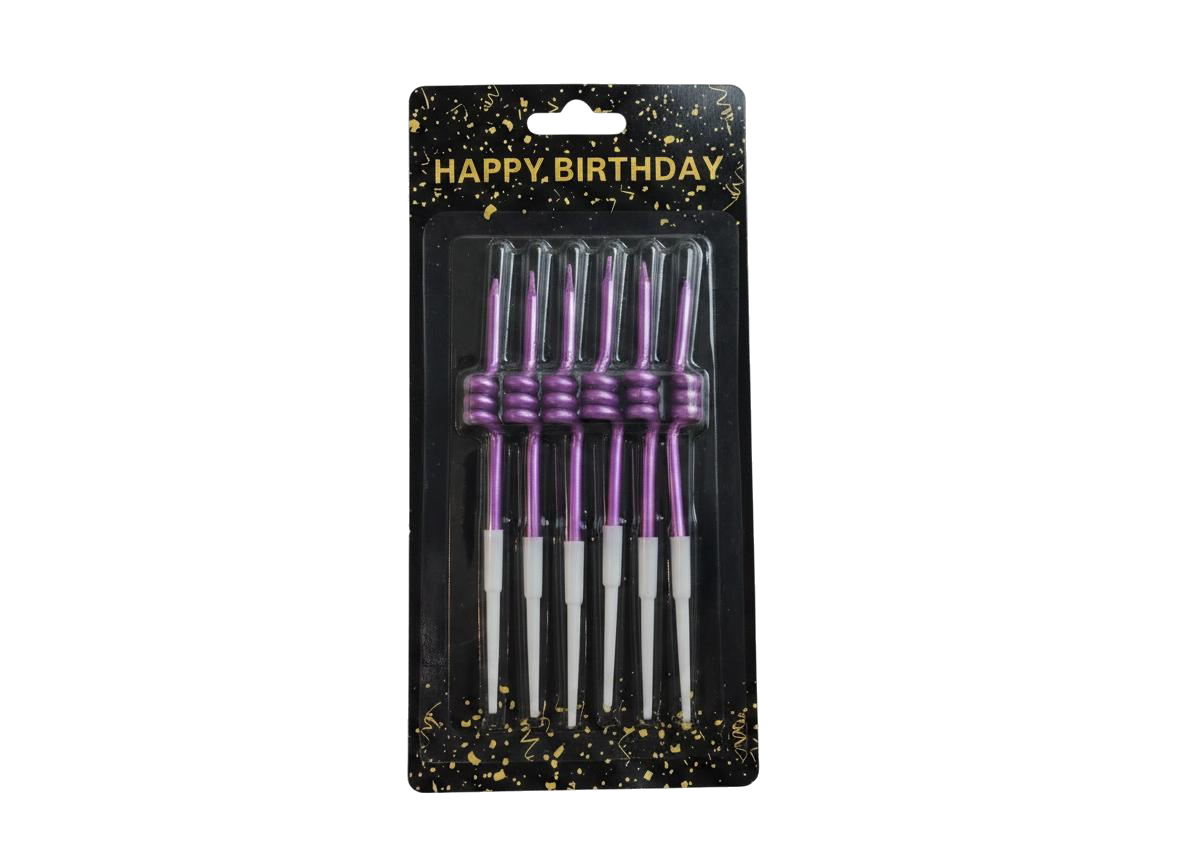 VELAS CUMPLEAÑOS METALIZADAS 6PZ