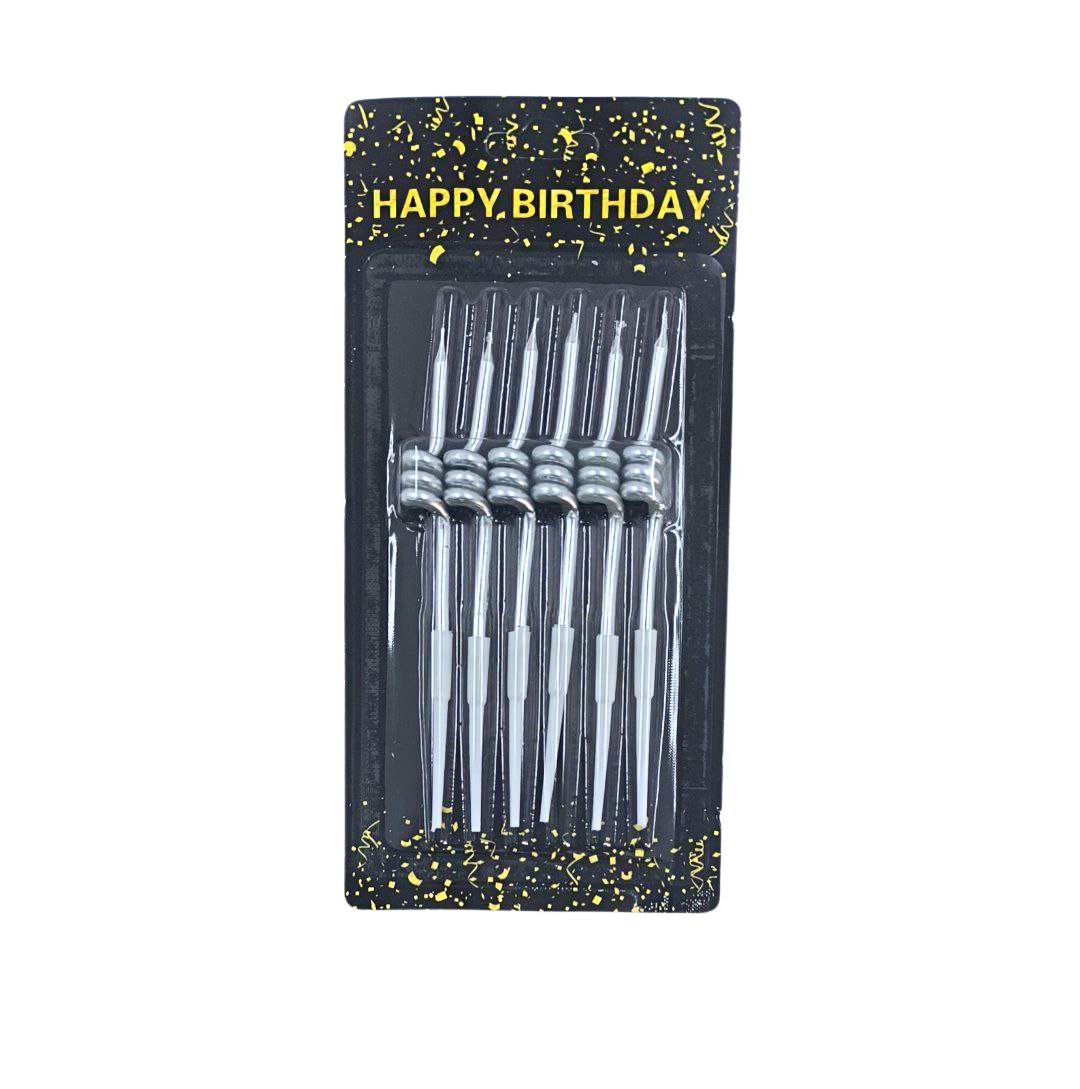 VELAS CUMPLEAÑOS METALIZADAS 6PZ