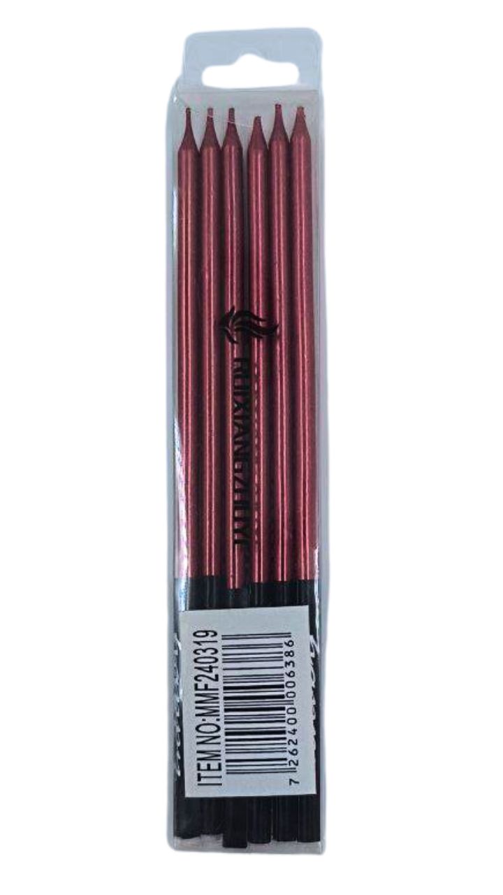 VELAS CUMPLEAÑOS METALIZADAS 6PZ