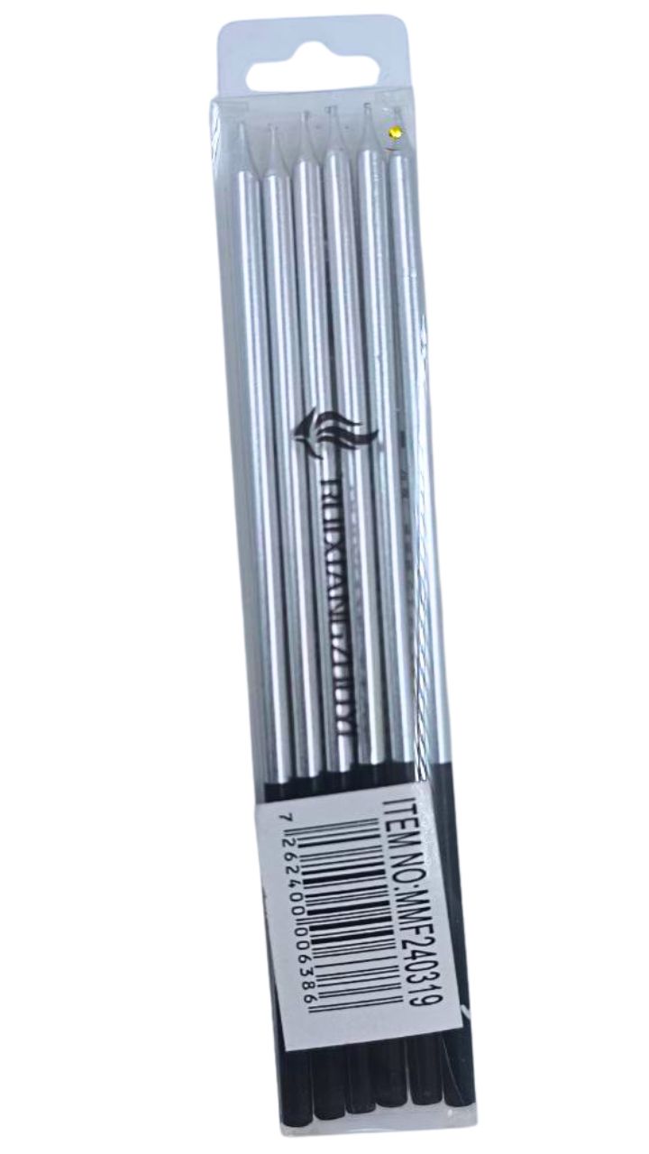 VELAS CUMPLEAÑOS METALIZADAS 6PZ