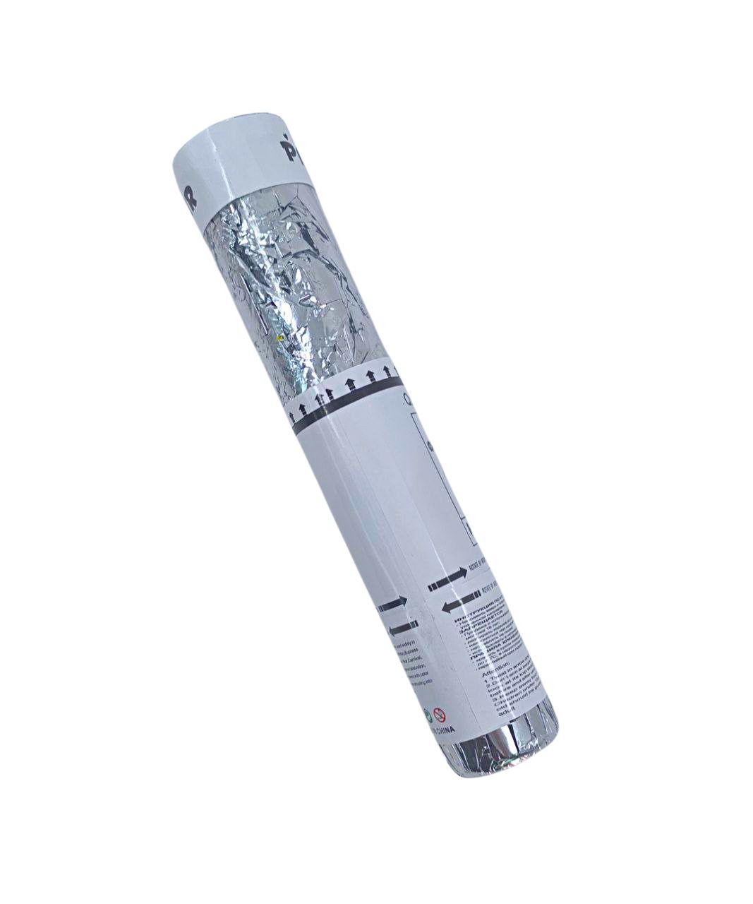 CAÑON DE CONFETI TRANSPARENTE 28 CM