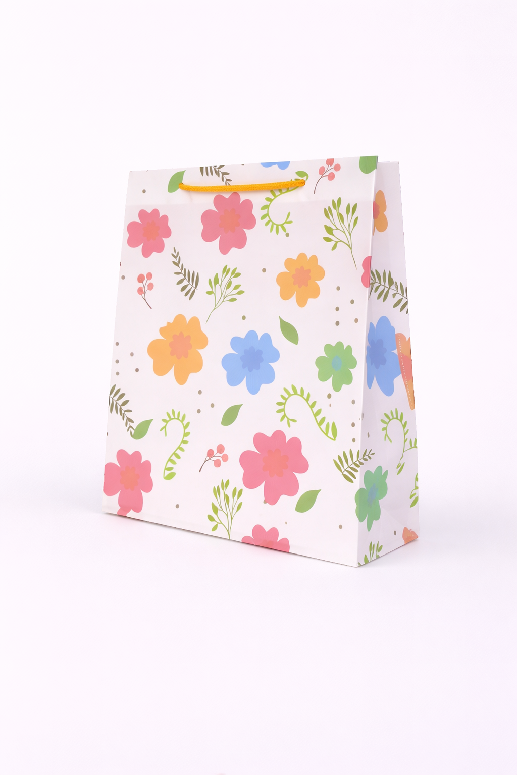 BOLSA  DE REGALO CON FLORES 23*8*27 AMARILLO