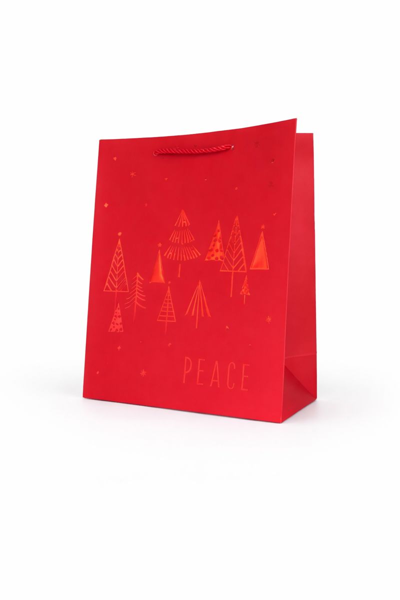 BOLSA DE REGALO NAVIDAD CON PINOS 26*32*12