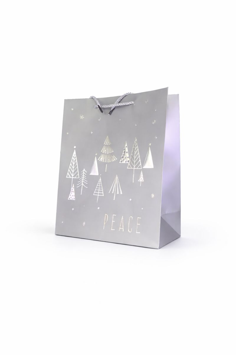 BOLSA DE REGALO NAVIDAD CON PINOS 26*32*12