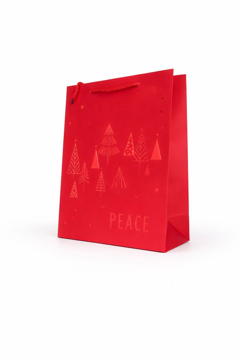 BOLSA DE REGALO NAVIDAD CON PINOS 30*42*12