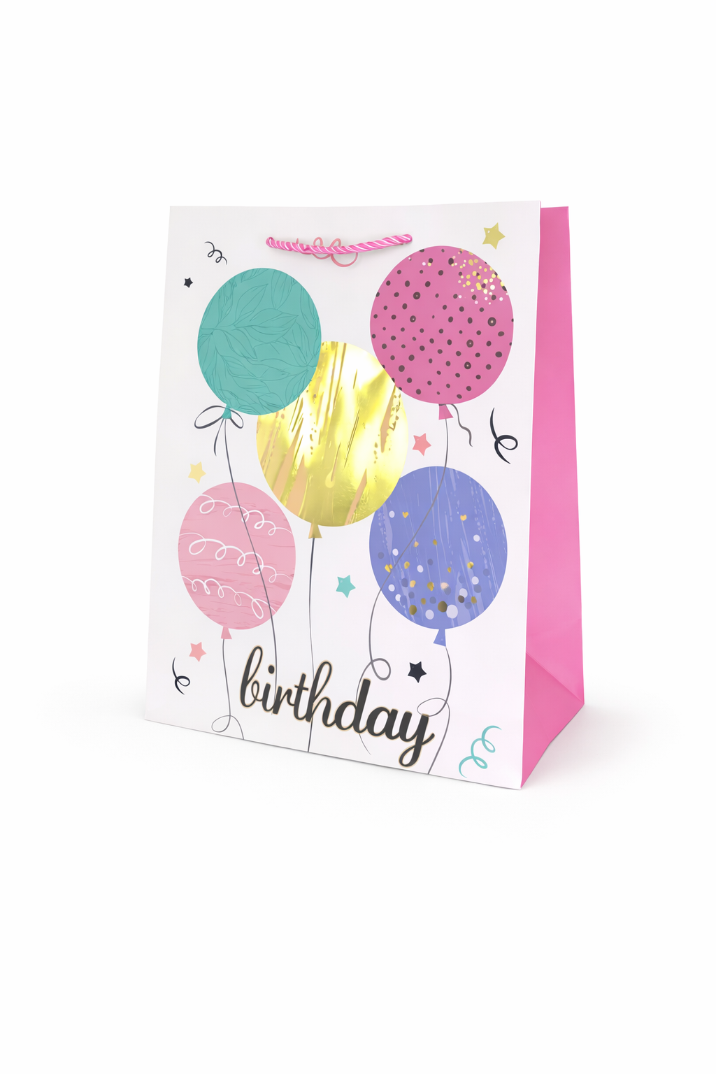 BOLSA DE REGALO BIRTHDAY GLOBOS 26*32*12