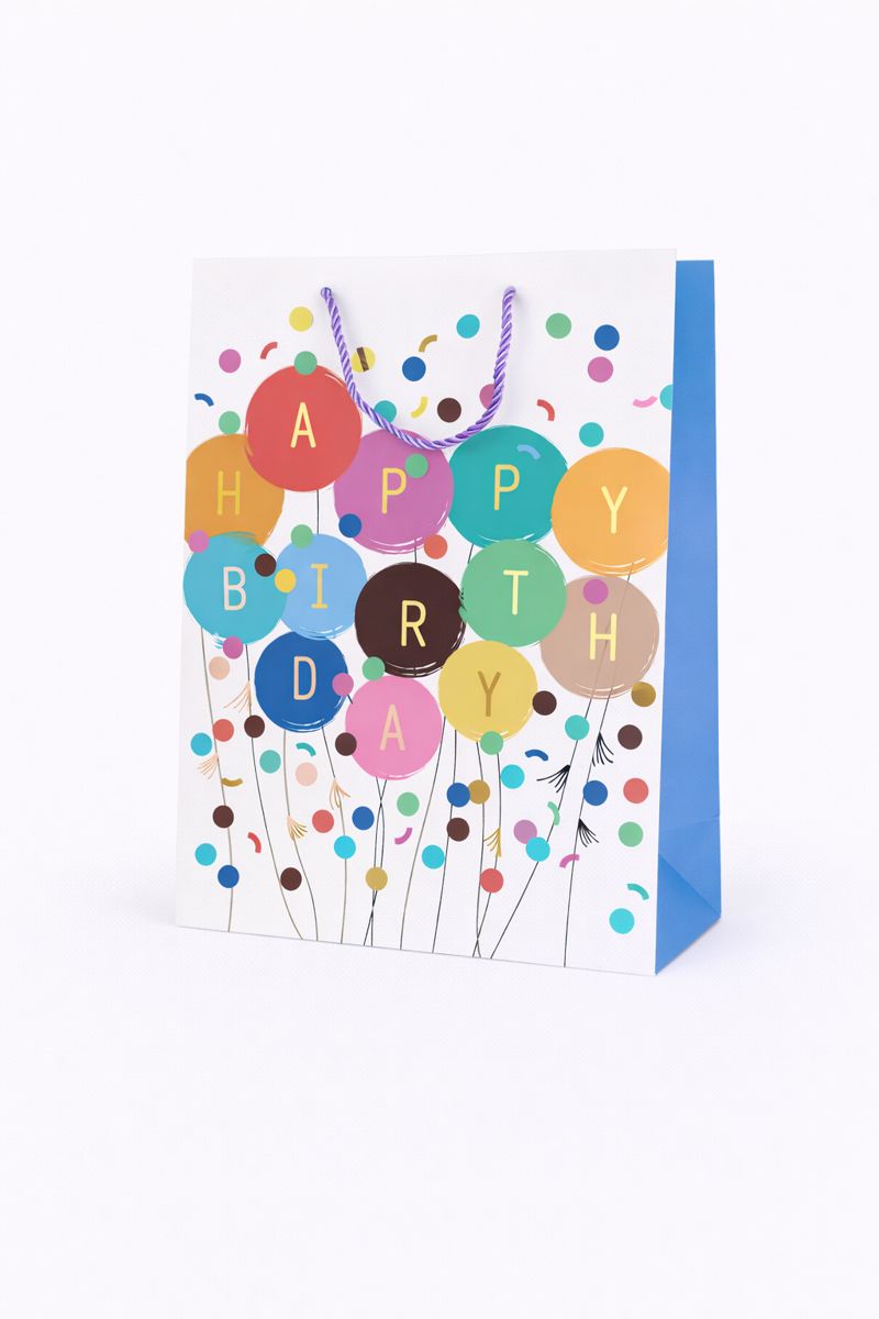 BOLSA DE REGALO BIRTHDAY GLOBOS 30*42*12