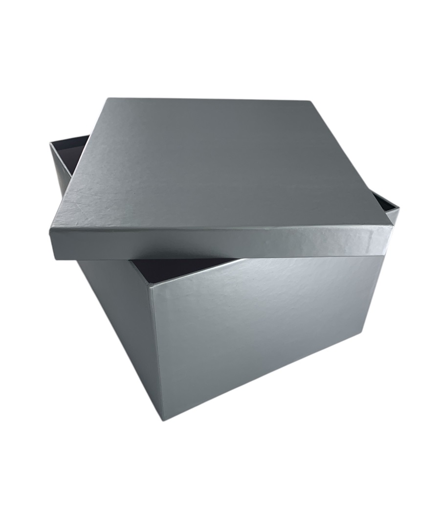 CAJA DE REGALO UNICOLO PLATEADO 30*25*16.5 CM