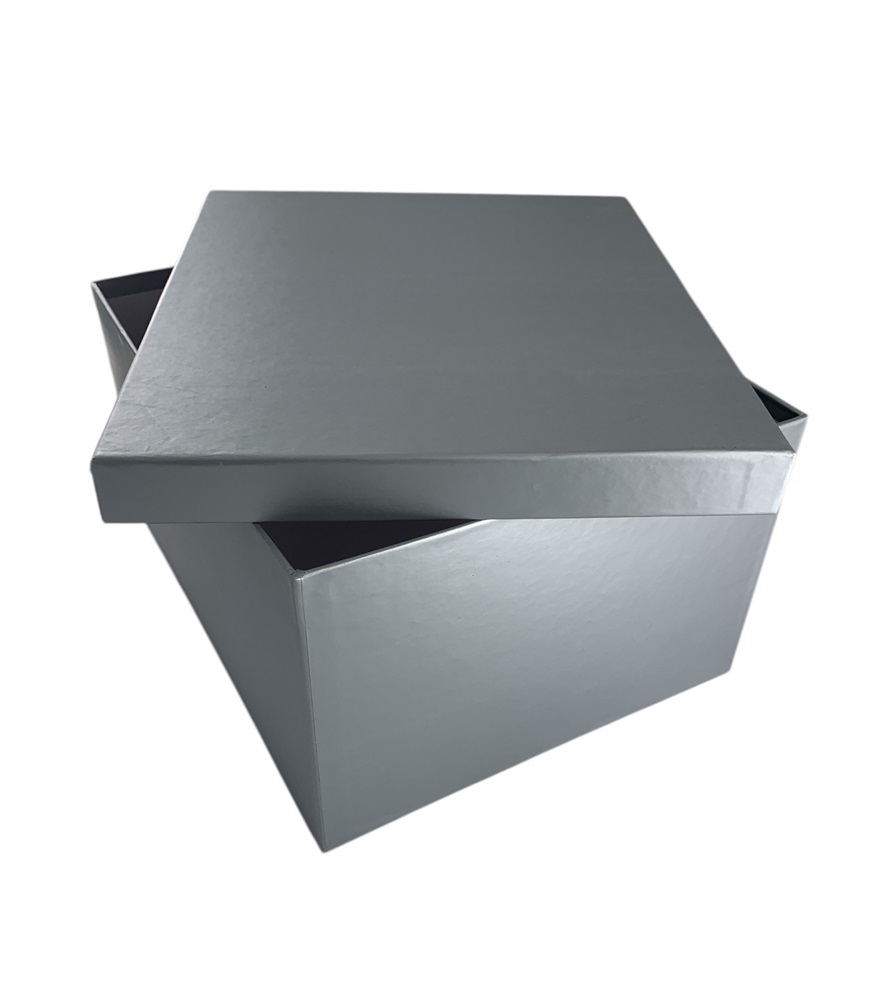 CAJA DE REGALO UNICOLO PLATEADO 26*21*14.5 CM