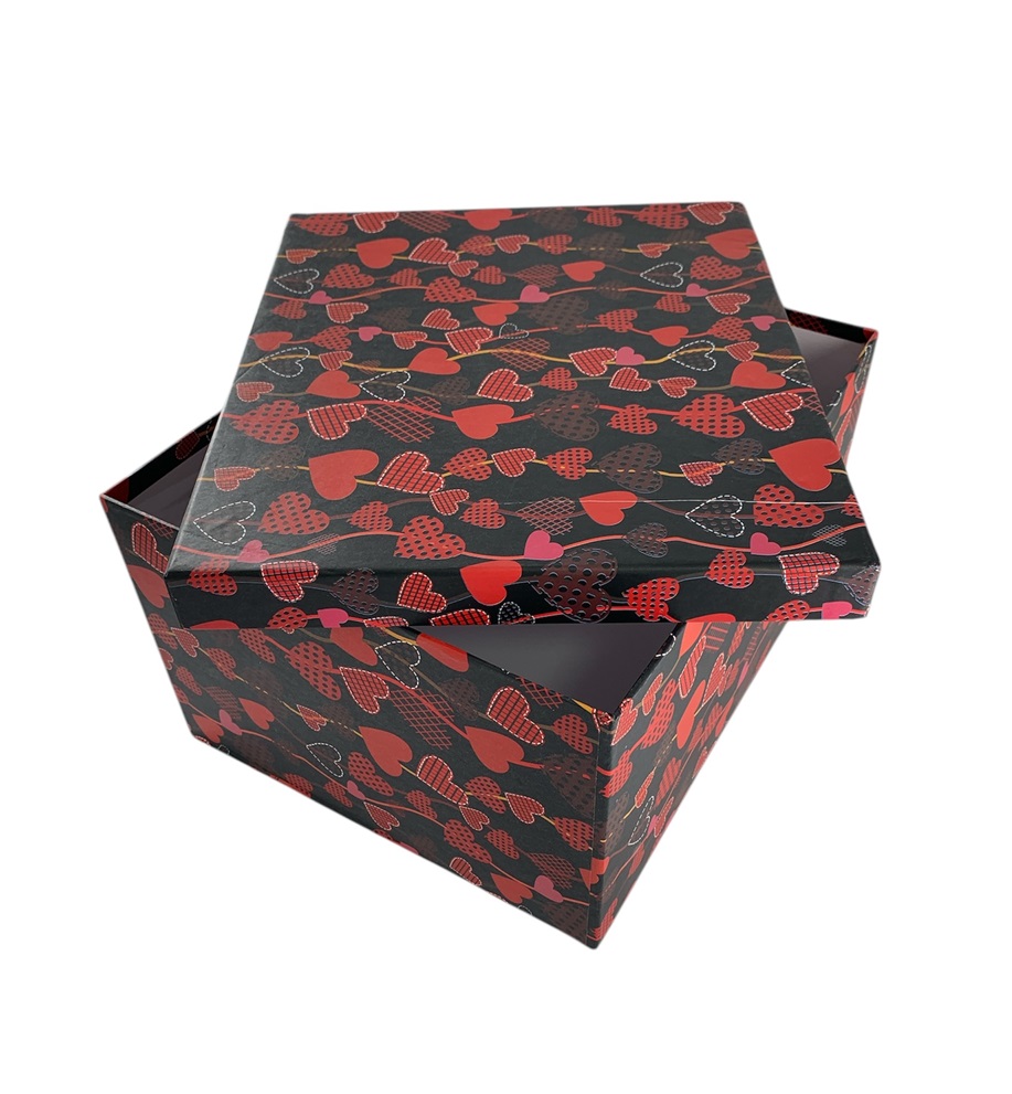 CAJA DE REGALO CORAZONES ROJOS 12*7*7.5 CM