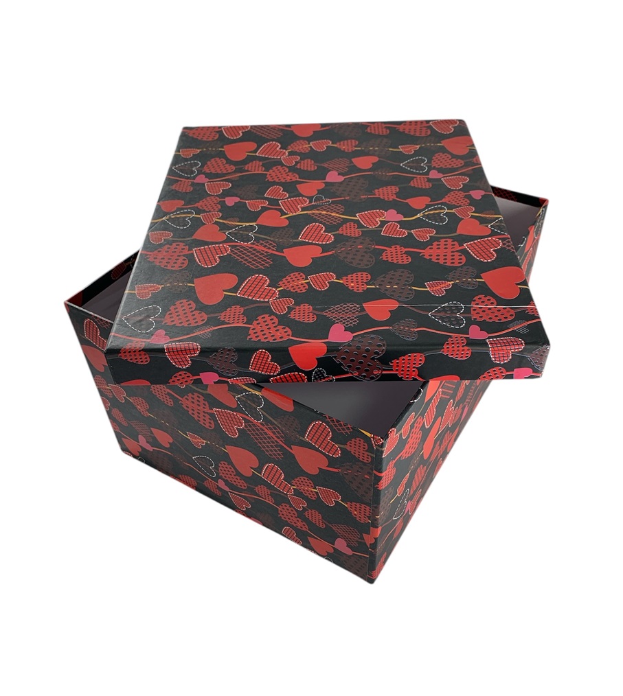 CAJA DE REGALO CORAZONES ROJOS 28*23*15.5 CM