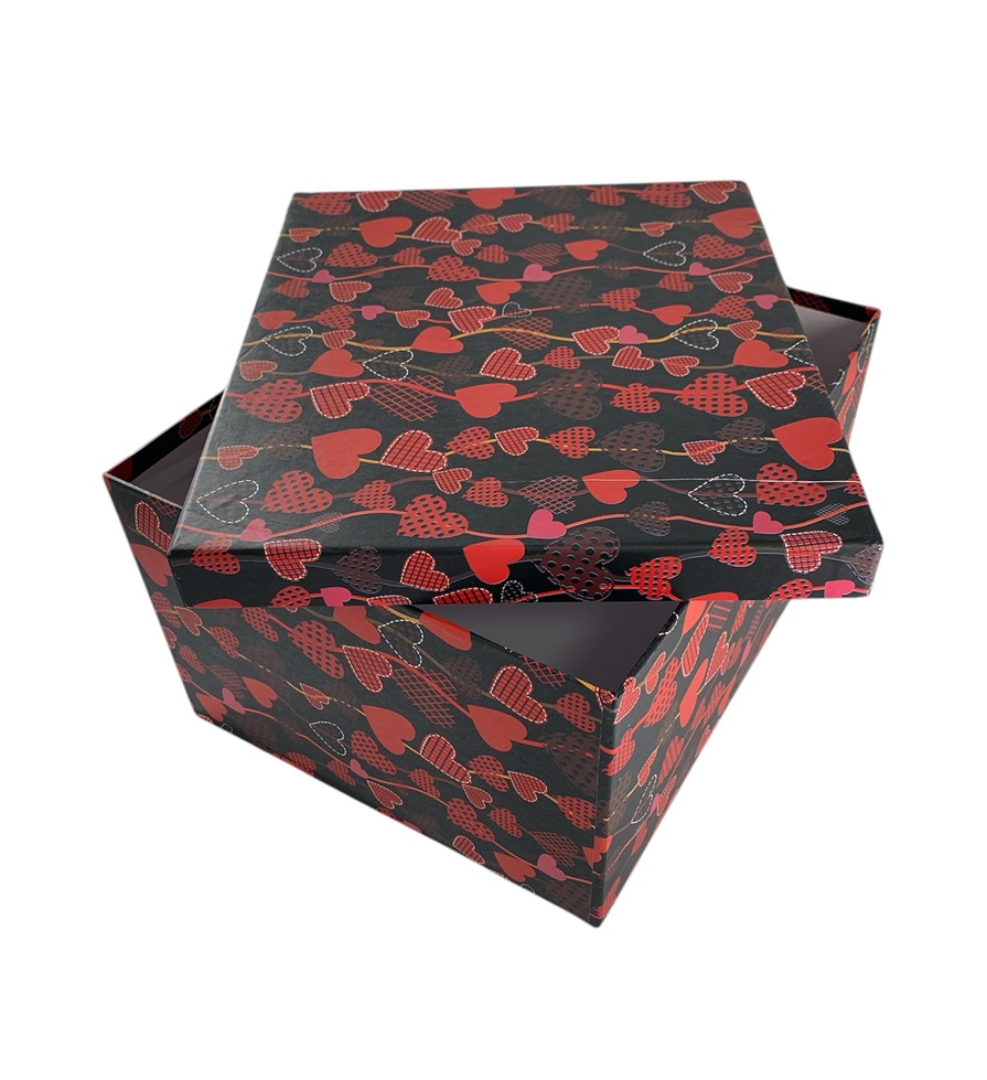 CAJA DE REGALO CORAZONES ROJOS 24*19*13.5 CM