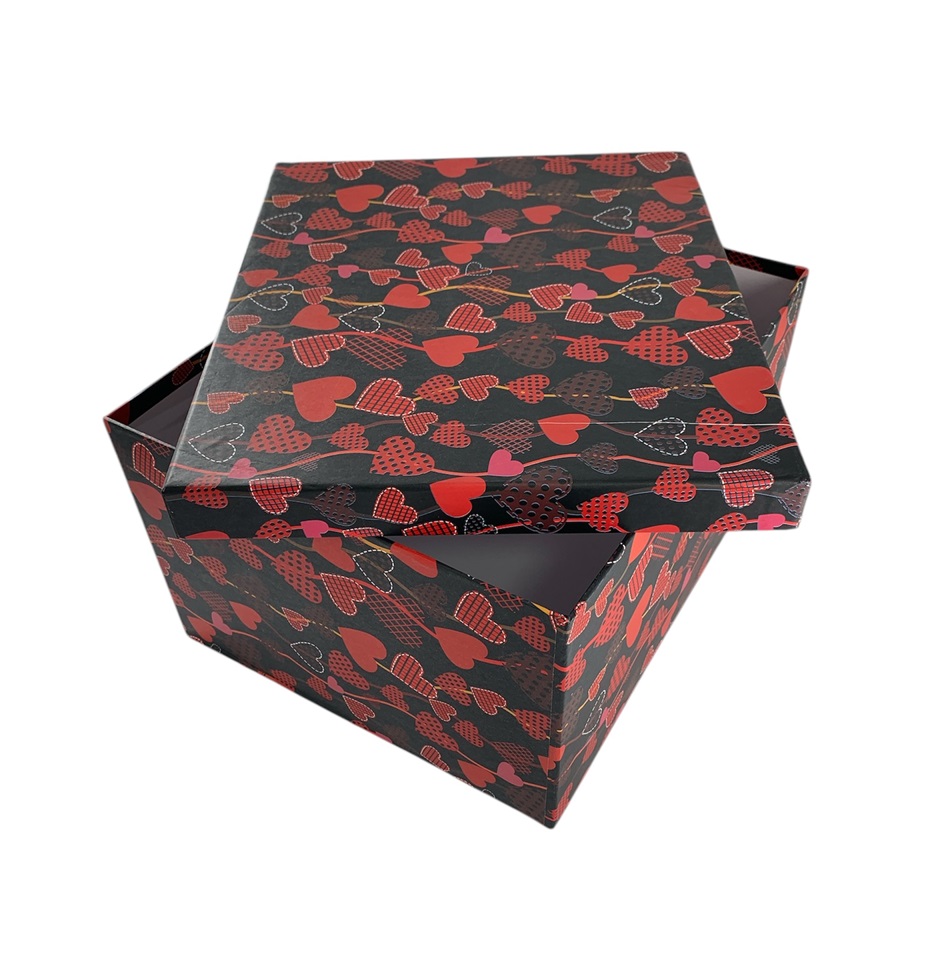 CAJA DE REGALO CORAZONES ROJOS 18*13*10.5 CM