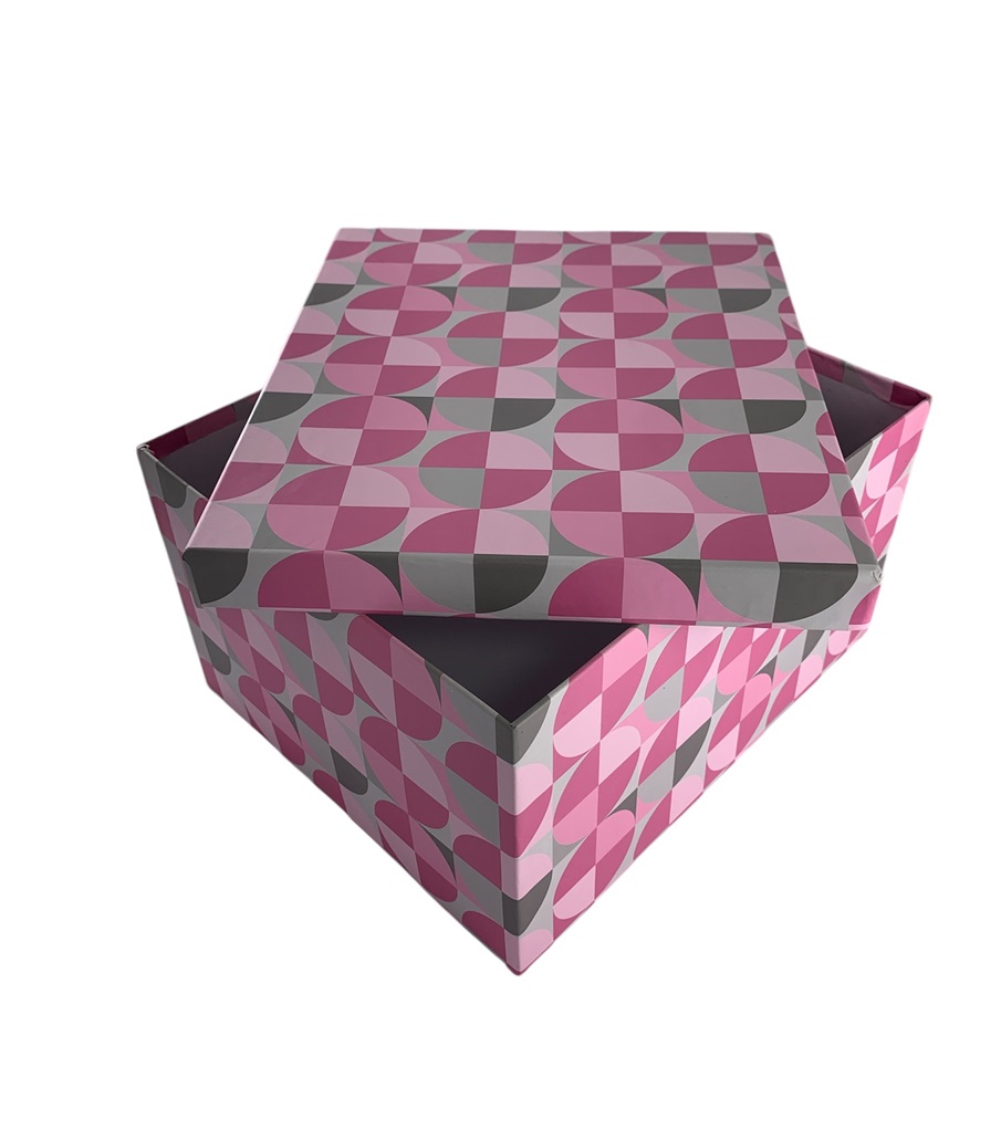CAJA DE REGALO GEOMETRIA LILA  26*21*14.5 CM