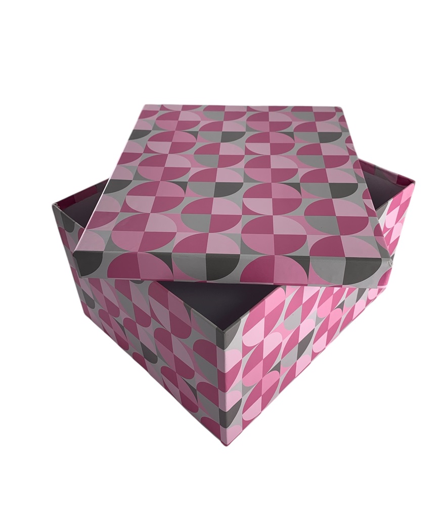 CAJA DE REGALO GEOMETRIA LILA 22*17*12.5 CM