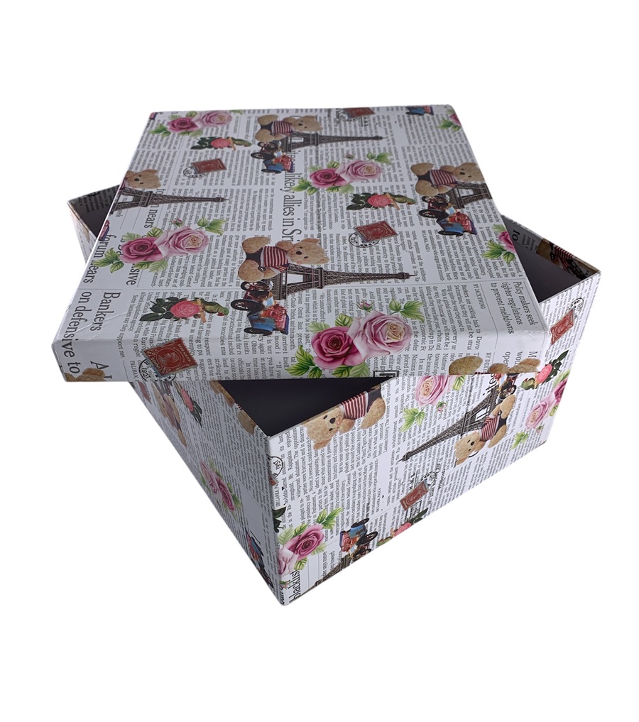CAJA DE REGALO PERIODICO PARIS 30*25*16.5 CM