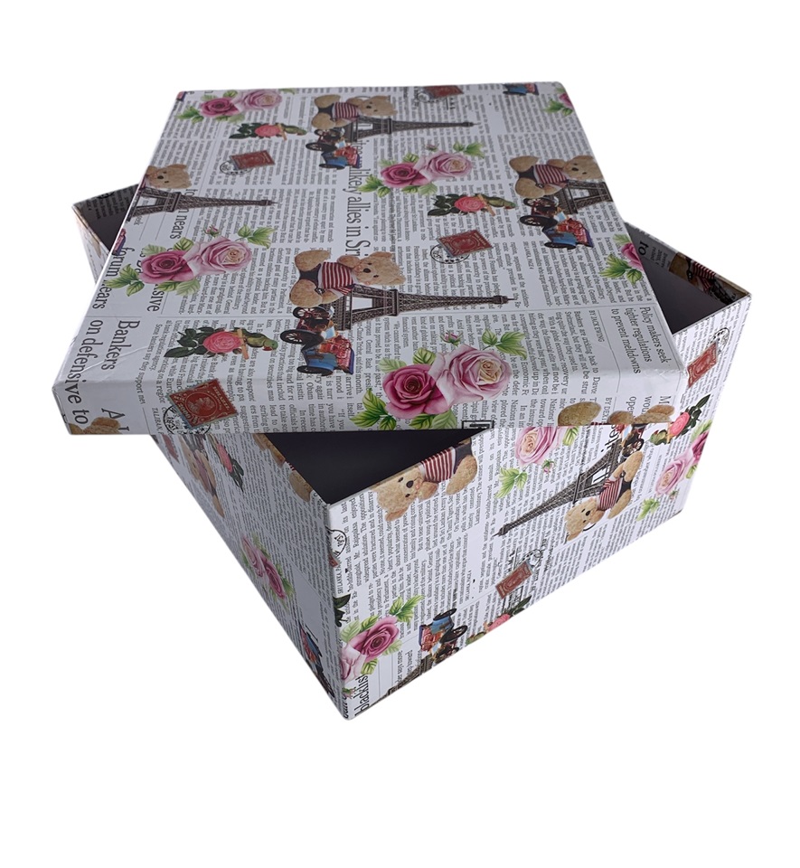 CAJA DE REGALO PERIODICO PARIS 26*21*14.5 CM