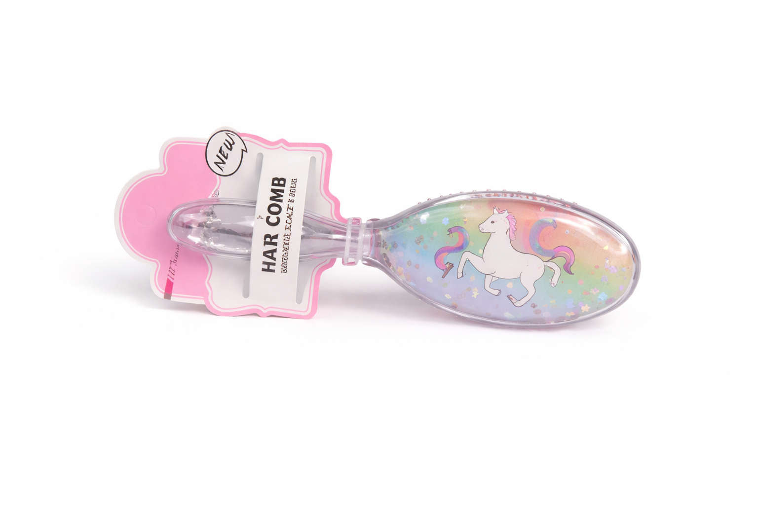 PEINE DE MANO OVALADO UNICORNIO