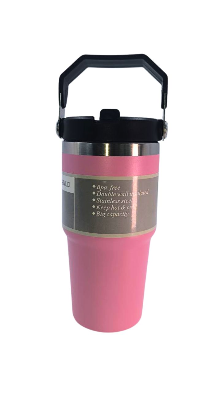 TERMO 600ML UNICOLOR AGARRADERO METALICO